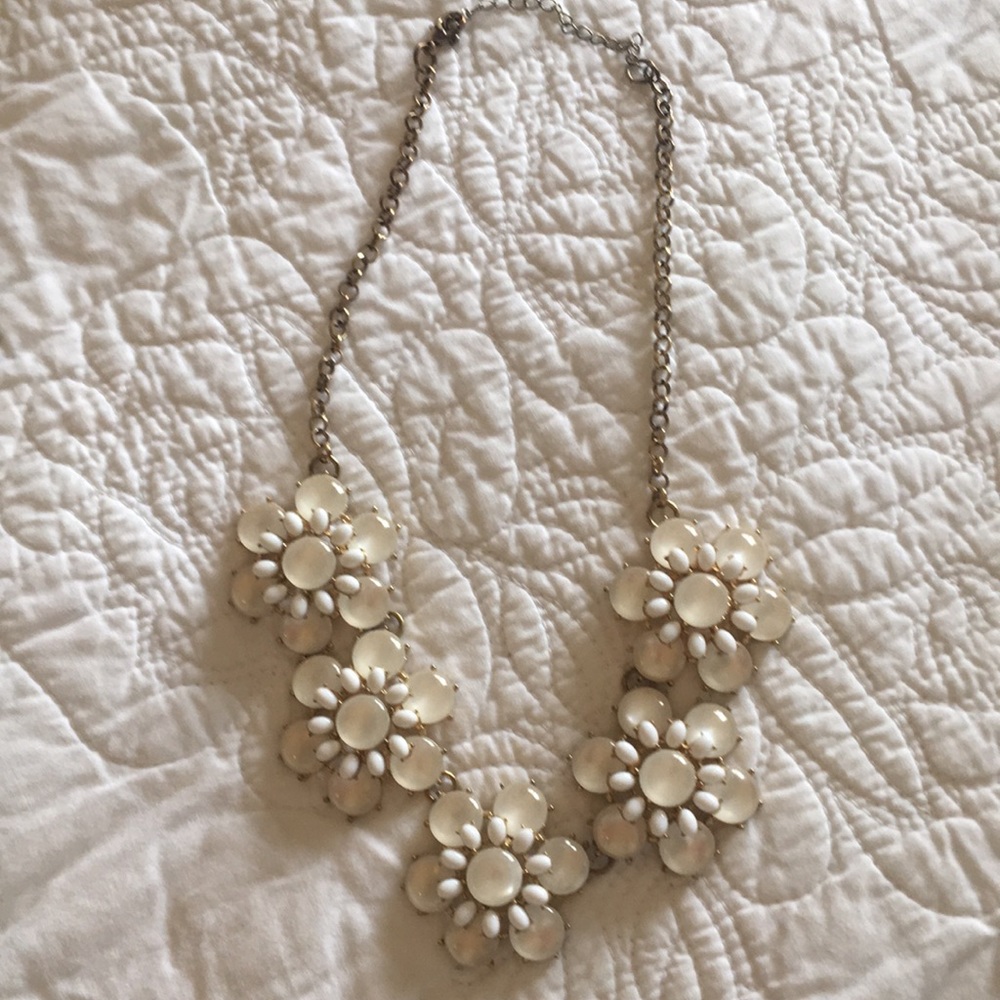 White and Gold Statement Necklace